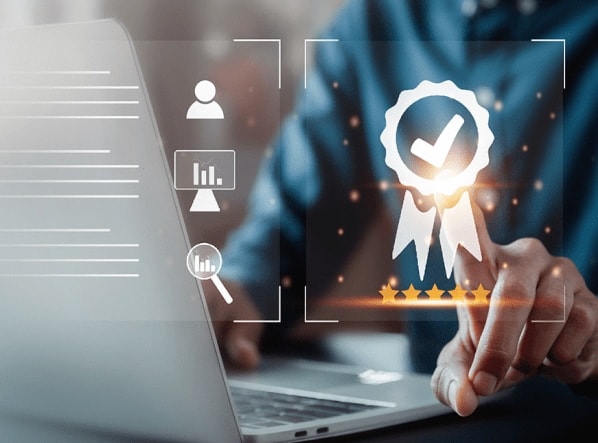 Painel digital com ícones de indicadores